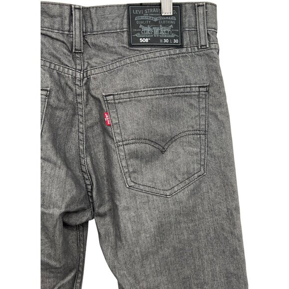 Levis Denim Jeans Size 30 X 30 Style 508 Taper Straight Black EUC - Picture 6 of 8